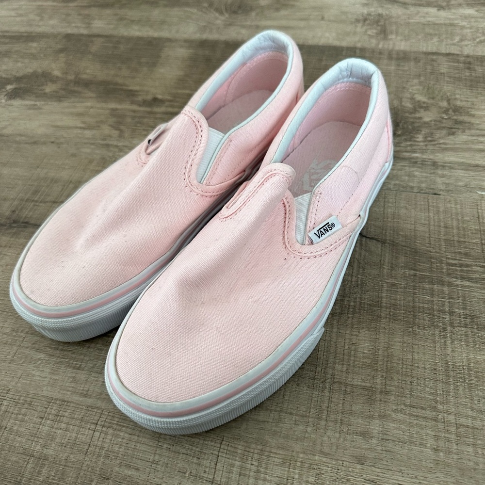 Women's pink slip on vans